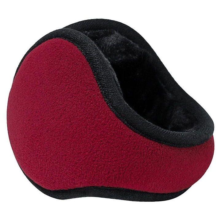 Összecsukható téli fülmelegítő, uniszex, állítható kialakítás, piros/fekete