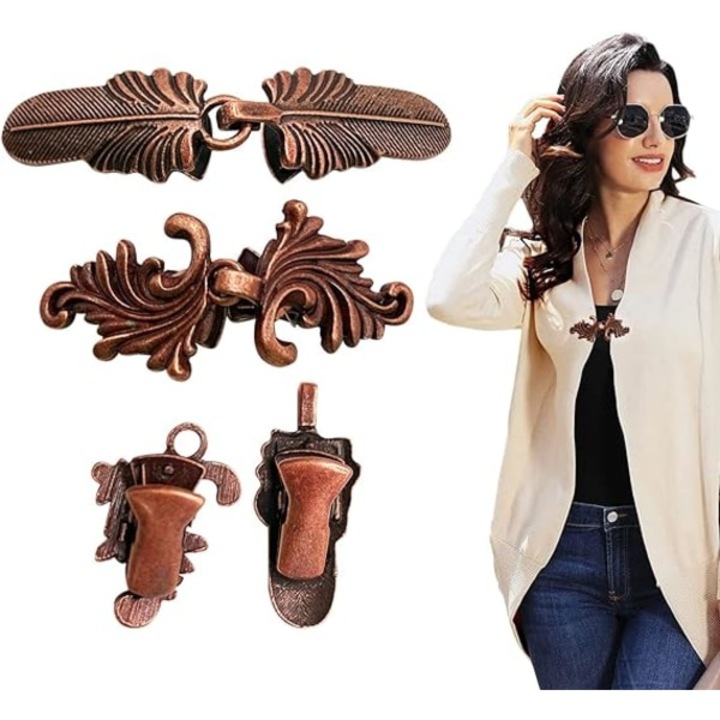 2 darab vintage pulóvercsipesz szett, barna