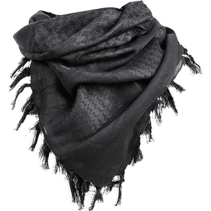 Fular militar tactica, bumbac, gri inchis