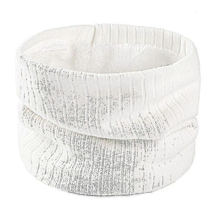 Esarfa de iarna tricotata din fleece, 21x22cm, multicolor, set 1 bucata