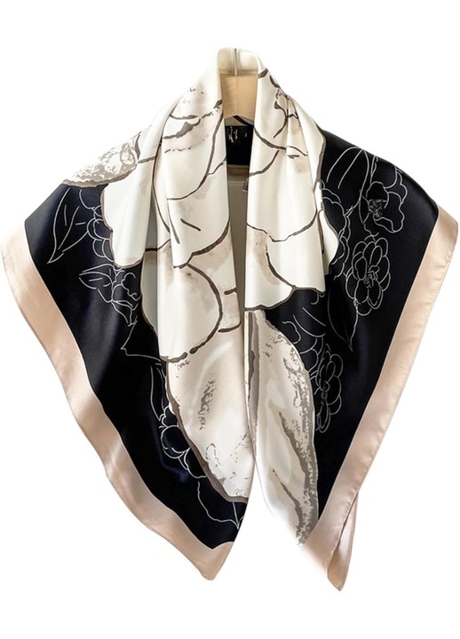 Esarfa dama, satin, 90x90cm, multicolor