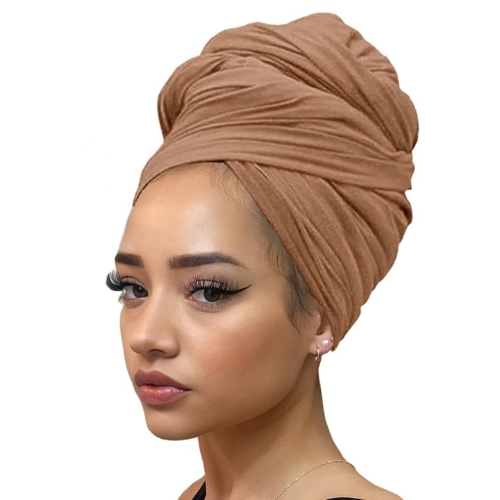 Esarfa turban pentru femei, 180cm, maro