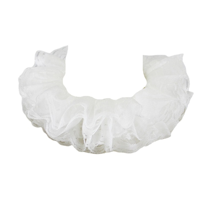 Viktoriánus műgallér, fehér csipke, állítható, Halloween jelmezekhez, 1 db-os szett.