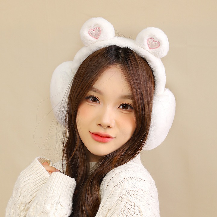 Fehér fülvédő, összecsukható kialakítás, télre, plusz