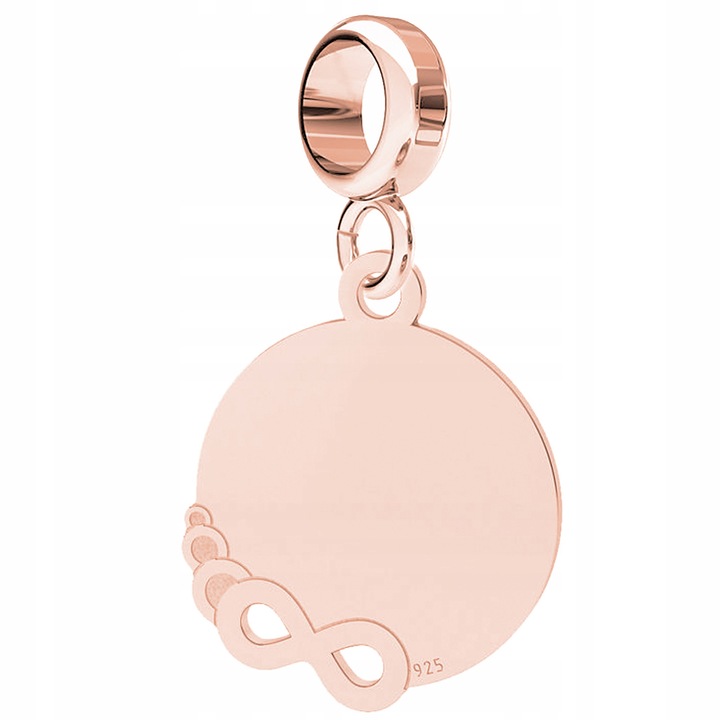 Pandantiv din argint 925 cu aur roz, 22,20mm, set cu cutie de bijuterii, certificat de calitate