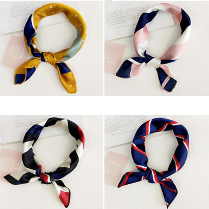 Esarfa satinata pentru femei, 50x50 cm, Multicolor