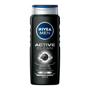 Gel de dus Nivea Men Active Clean, 500 ml Gel de dus Nivea Men Active Clean, 500 ml