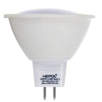 Bec LED HEPOL, forma spot, GU5.3, 3.5W, 30000 ore, lumina calda Bec LED HEPOL, forma spot, GU5.3, 3.5W, 30000 ore, lumina calda