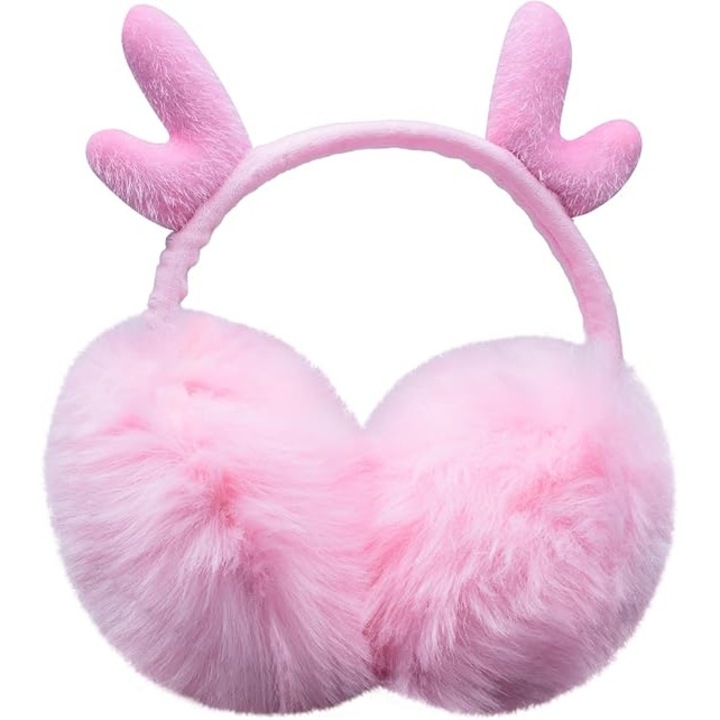 Téli sapkák nőknek, meleg plüss fülvédő, rénszarvas agancs design, állítható, uniszex