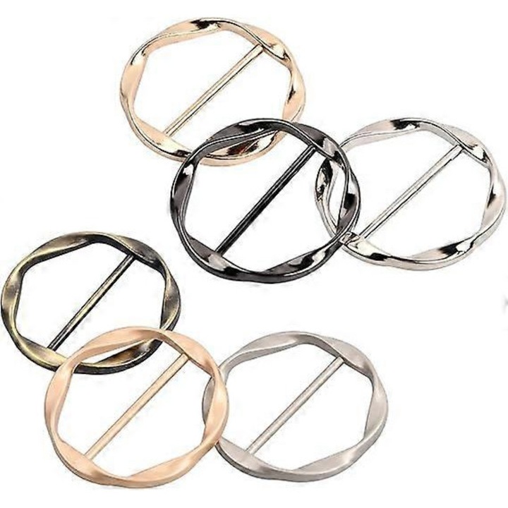 Set 6 cleme metalice pentru T-shirt, 4 cm, Multicolor