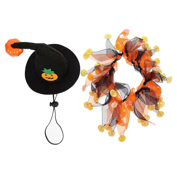 Комплект аксесоари за костюми за животни, 5 шапки и 5 шала, многоцветен, 13.50x13.50x10.00см