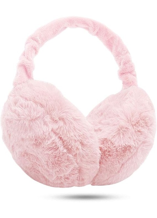 Caciuli dama, Earmuffs, design pliabil, roz, 1 set