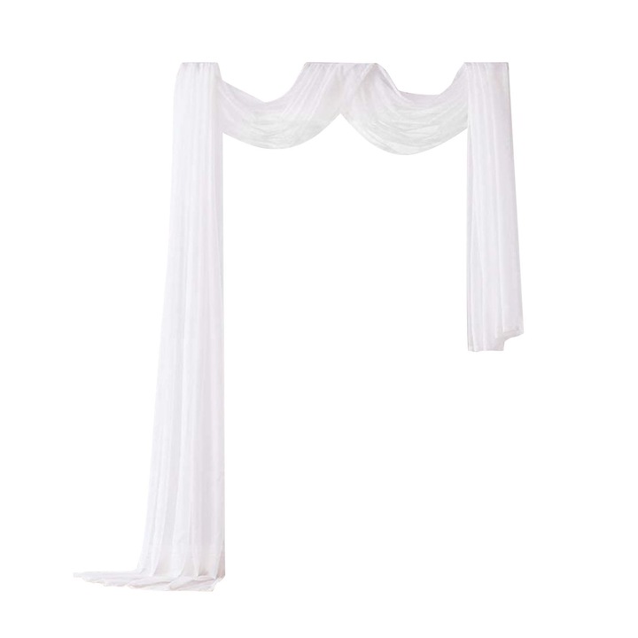 Függöny szett, fehér, 1.5x5m/1.5x6m/1.4x5.5m/1.3x5.5m