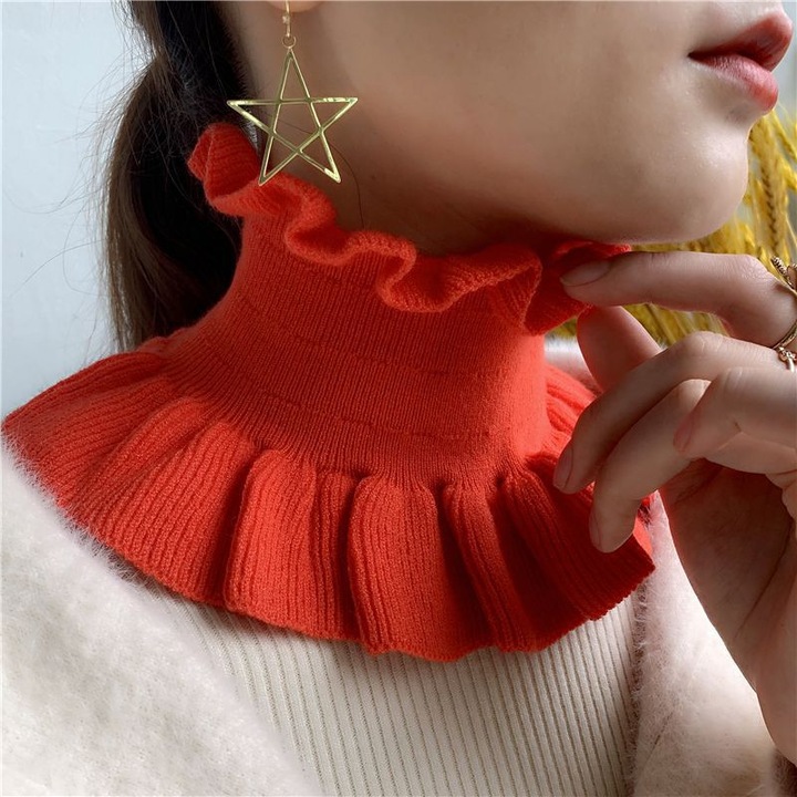 Guler dama, design clasic, lana, confortabil, portocaliu