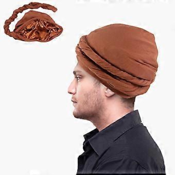 Caciula turban barbati, satin, elastica, neagra, M: 58-60 cm, set de 1 buc.