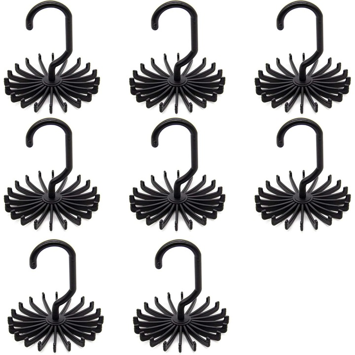 Set 8 umerase rotative pentru esarfe, ZQKLA, plastic, 11x11cm