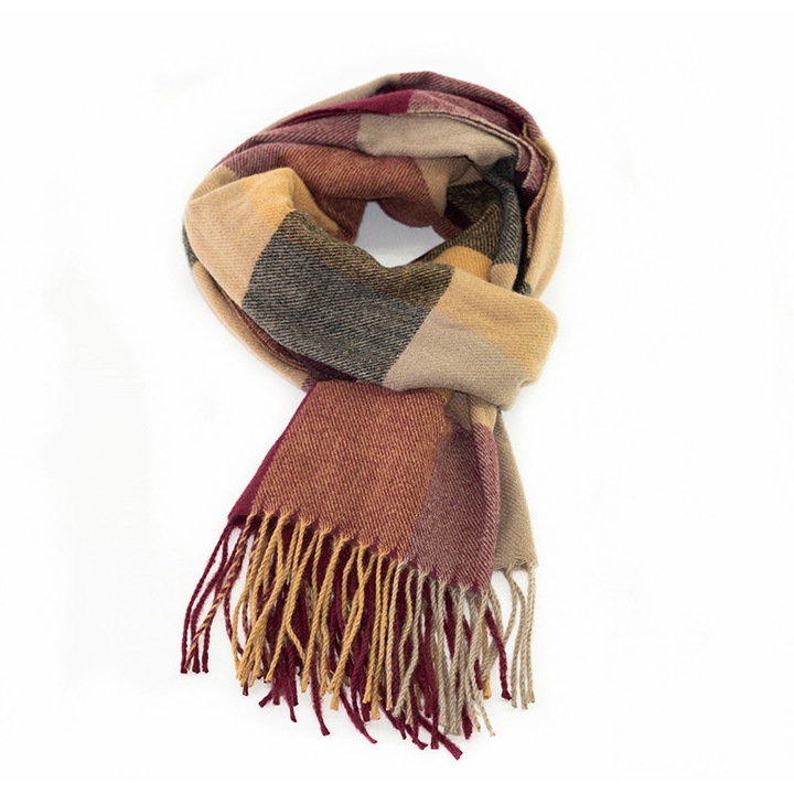 Esarfa lunga din poliester, unisex, 200x65cm, calduroasa, multicolor