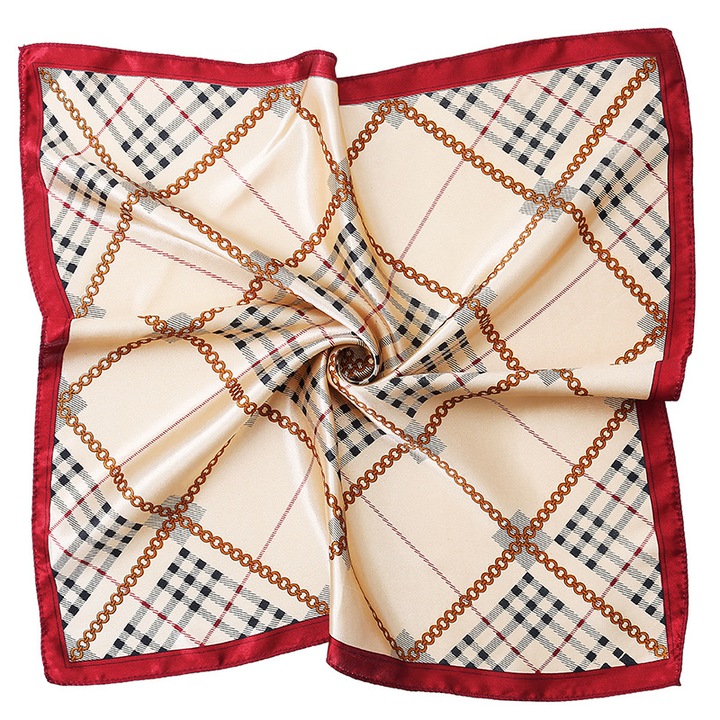 Esarfa satinata pentru femei, 50x50cm, multicolor, accesoriu elegant