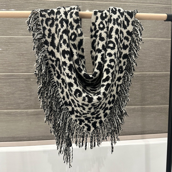 Sal cu imprimeu leopard pentru femei, 180x60cm, calduros si versatil, faux cashmere, greutate 230g