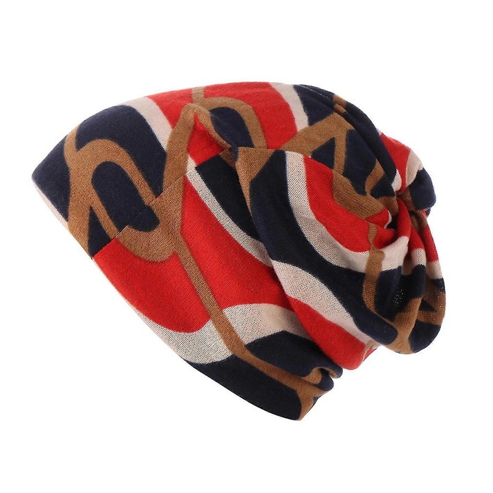 Női sapka, divatos mintával, poliészter anyag, mérete 56x58cm, téli szezonra