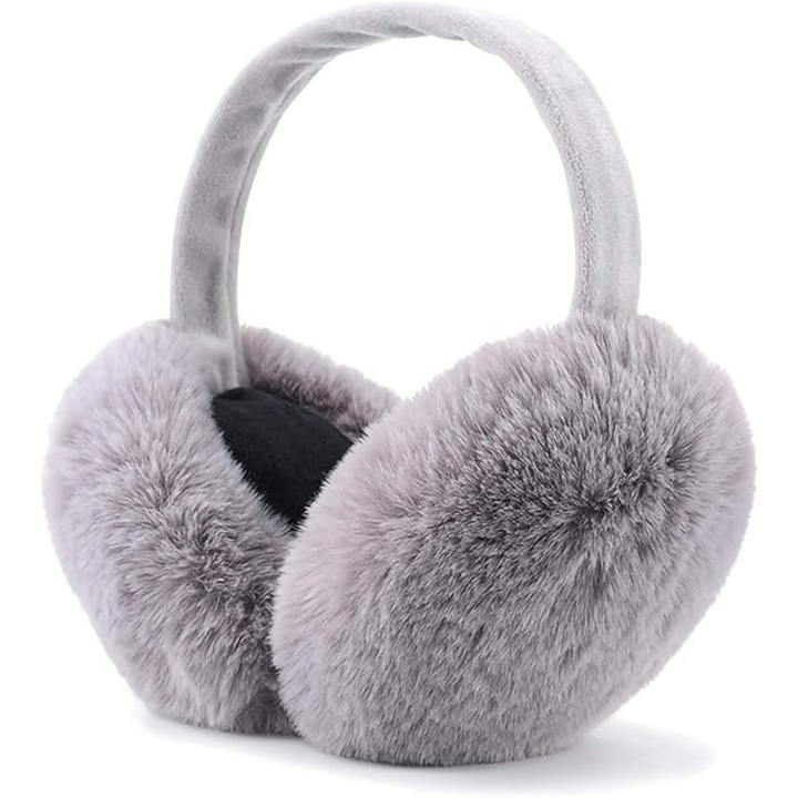 Caciuli dama, Earmuffs din blana sintetica, design pliabil, culoare diversificata, dimensiune universala