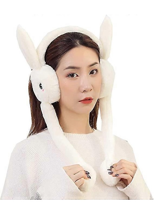 Női plüss téli sapkák, nyuszifüles, meleg, többszínű, egy méret