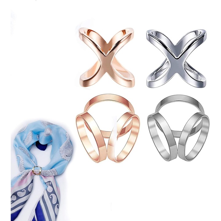 4 darabos sálgyűrű szett, arany/ezüst