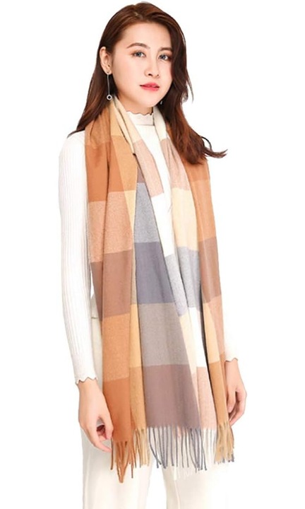 Sal din lana de casmir pentru femei, design elegant, 79x198cm, calduros, multicolor