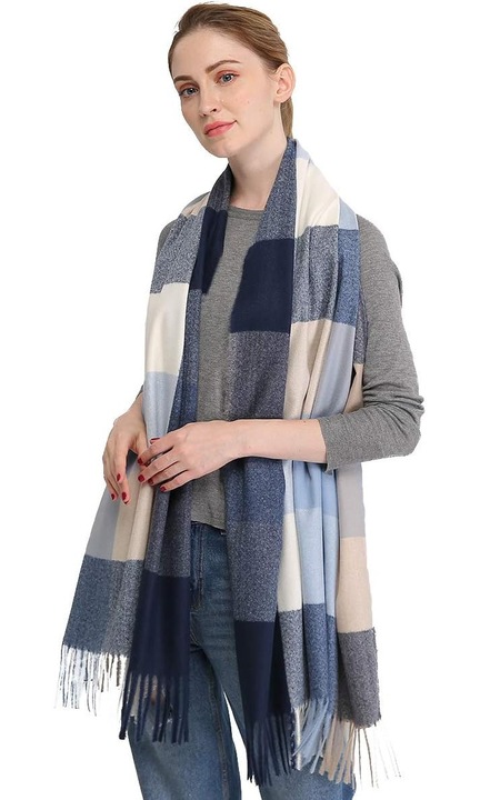 Sal din lana de casmir pentru femei, design elegant, 79x198cm, calduros, multicolor