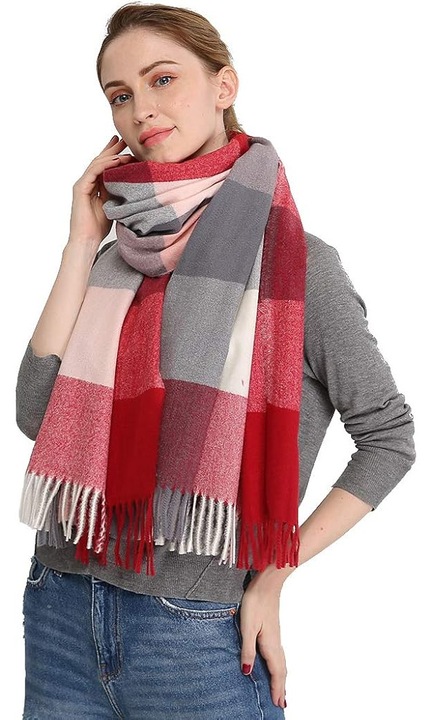 Sal din lana de casmir pentru femei, design elegant, 79x198cm, calduros, multicolor