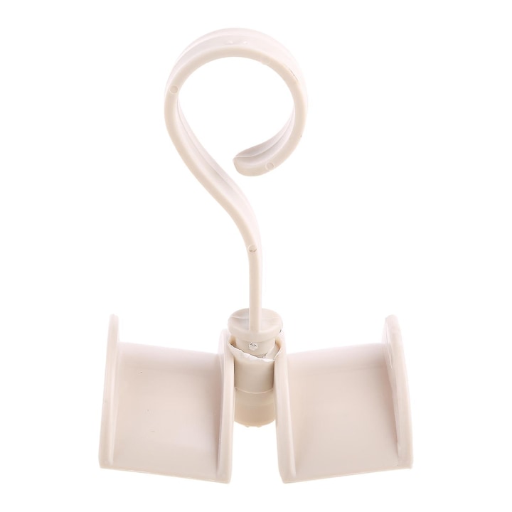 Umeras pentru haine, 360° rotativ, suport pentru genti, alb, 15x9cm