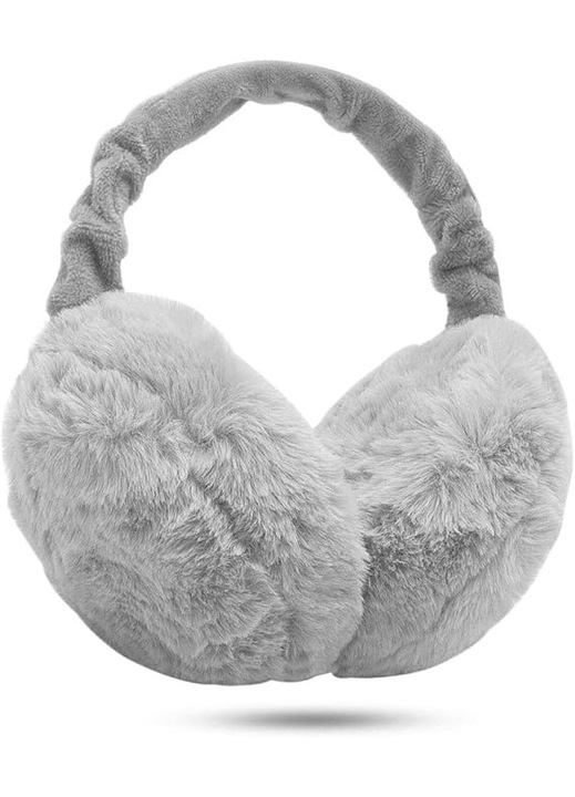 Caciuli dama, Earmuffs, design pliabil, gri, moale si calduros