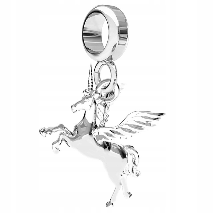 Pandantiv Charm cu Unicorn, Larezo, 25x15mm, Argint 925, Antialergic, cutie de bijuterii