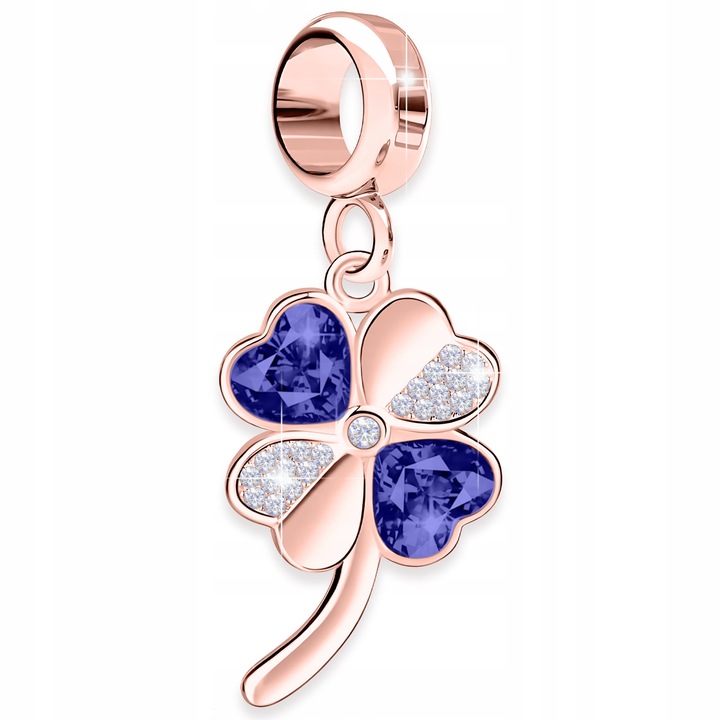 Charm Larezo, Srebro 925, Rozie Aur 750, 26x11mm