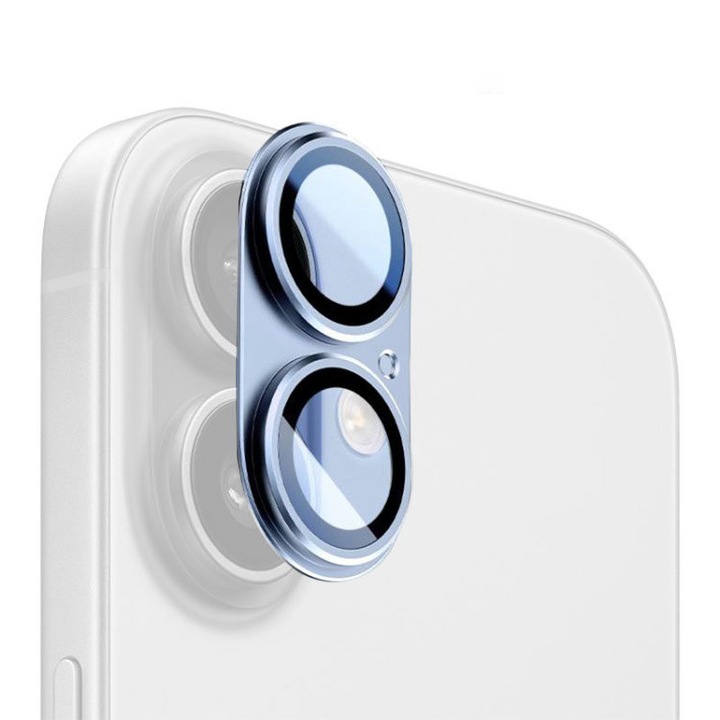Kit de protectie Camere, Metalic, Full Cover pentru iPhone 17, Albastru