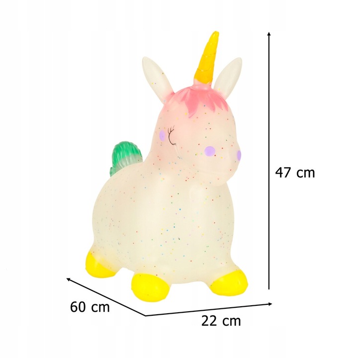 Jucarie interactiva pentru copii, BEMI, unicorn, 47cm, set cu pompa