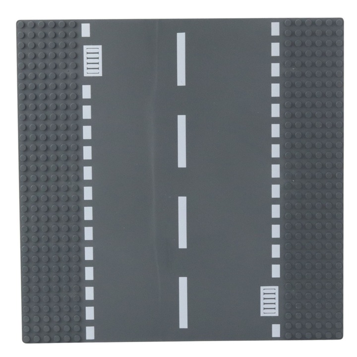 Placa de constructie set, LEAN Toys, motiv drum cu canalizare, 26x26 cm, gri cu imprimeu alb