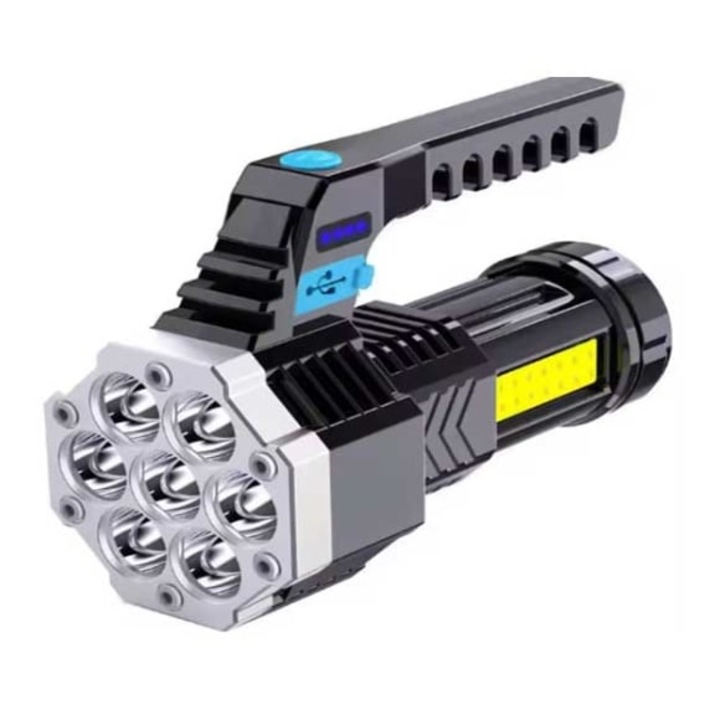Фар с 7 LED диода, 4 нива на осветление, USB зареждане