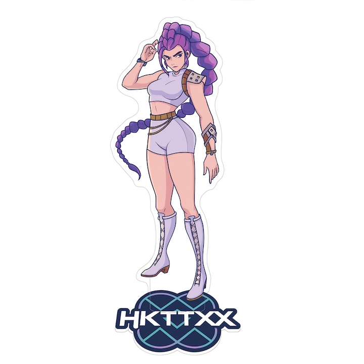 Акрилна фигурка Kpop Руми с лилава коса, Demon Hunters, 16 см, многоцветна, Funny Party Shop®