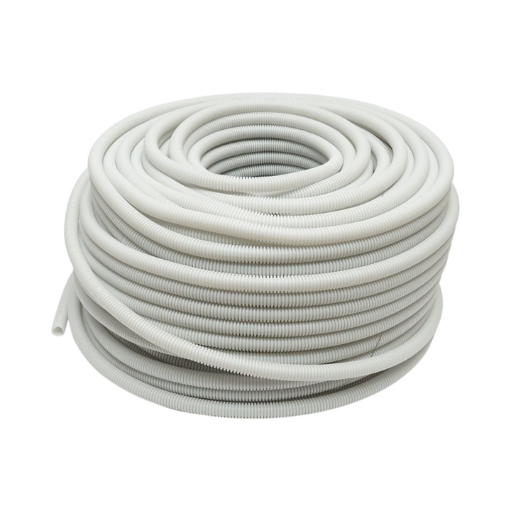 Tub flexibil copex 16mm cu fir, polietilena HDPE, 750N gri 100m/rola