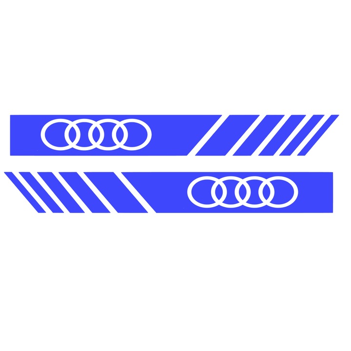 Set 2 stickere pentru Audi A1 A2 A3 A4 A5 A6 A7 A8, 16cm, albastru