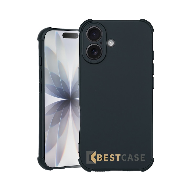 BestCase® Husa TPU Pro Shock + 2 Folii de Sticla Incluse Compatibila cu Apple iPhone 14 Pro, colturi intarite, Negru, 3100029 ASB 2008