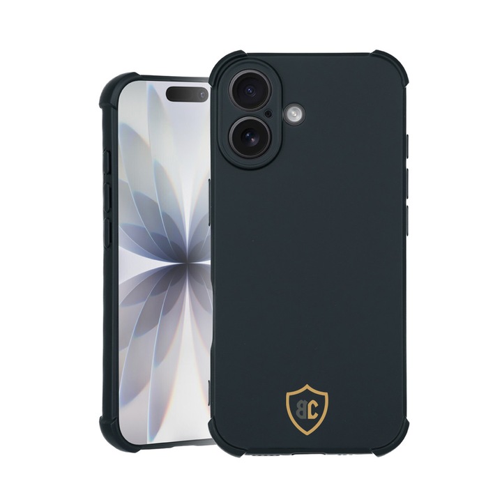 BestCase® Husa TPU Pro Shock + 2 Folii de Sticla Incluse Compatibila cu Apple iPhone 14 Pro, colturi intarite, Negru, 3100029 ASB 2009