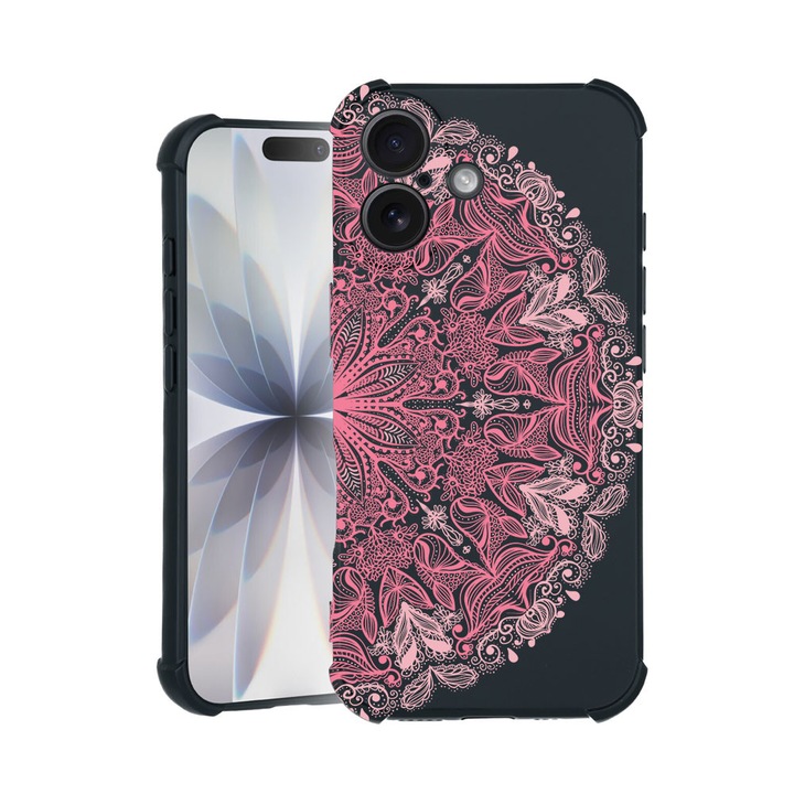 BestCase® Husa TPU Pro Shock Compatibila cu Apple iPhone 14 Pro Max, cu Design Lace Pink, colturi intarite, 3100030 ASB 21