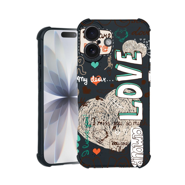 BestCase® Husa TPU Pro Shock Compatibila cu Apple iPhone 14 Pro Max, cu Design Love, colturi intarite, 3100030 ASB 25