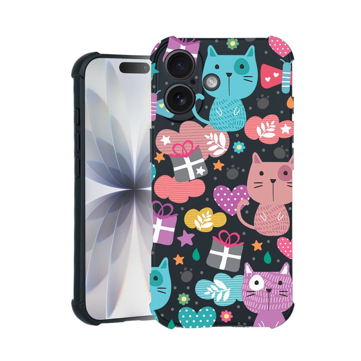 BestCase® Husa TPU Pro Shock Compatibila cu Apple iPhone 14 Pro, cu Design Lovely Cat, colturi intarite, 3100029 ASB 41