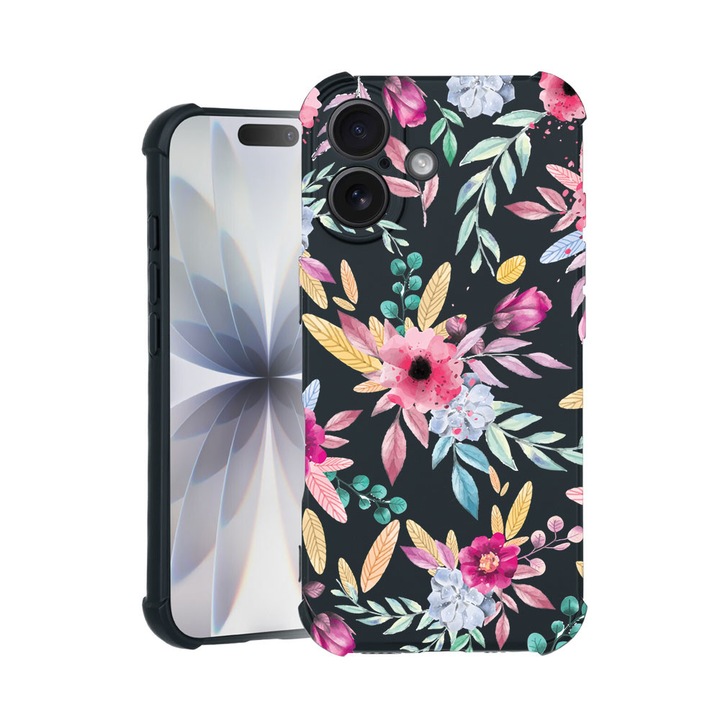 BestCase® Husa TPU Pro Shock Compatibila cu Apple iPhone 14 Pro Max, cu Design Happy Flowers, colturi intarite, 3100030 ASB 69