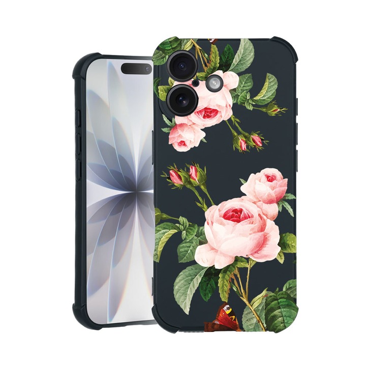 BestCase® Husa TPU Pro Shock Compatibila cu Apple iPhone 14 Pro Max, cu Design Rose, colturi intarite, 3100030 ASB 172