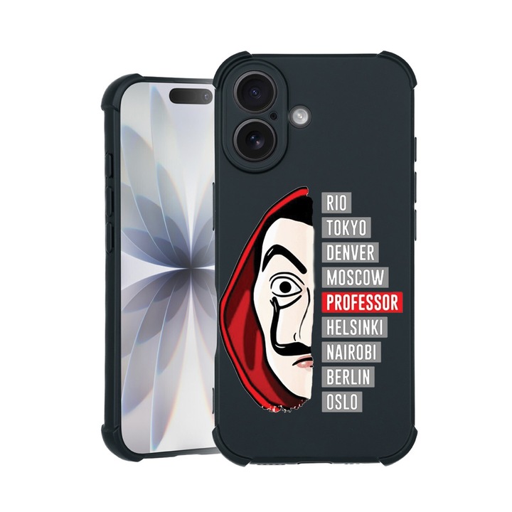 BestCase® Husa TPU Pro Shock Compatibila cu Apple iPhone 14 Pro Max, cu Design La Casa De Papel, colturi intarite, 3100030 ASB 302