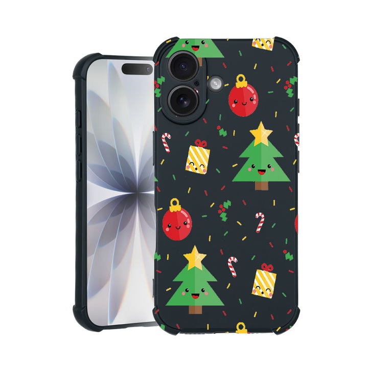 BestCase® Husa TPU Pro Shock Compatibila cu Apple iPhone 14 Pro, cu Design Xmas Tree, colturi intarite, 3100029 ASB 309